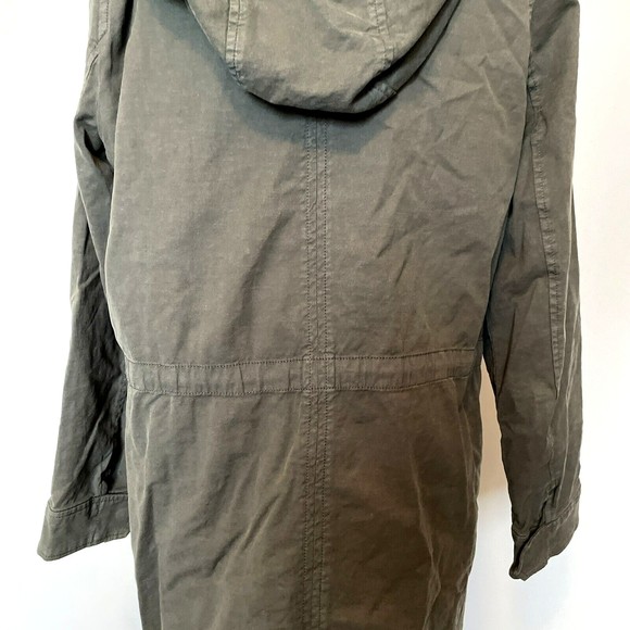 Lucky Brand Longer Length Utility Jacket Green Olive Night Full Zipper Hooded - Picture 9 of 10